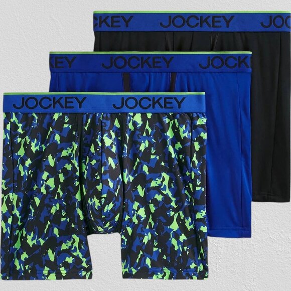 Jockey ActiveMicro Stretch Blue Boxer Briefs 3-Pack Chafe Proof Pouch XL NEW - Picture 5 of 8